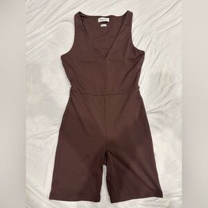 Babaton Chocolate Brown Athletic Romper